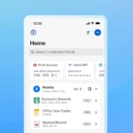 Giao diện ứng dụng 1Password trên Android hiển thị các mục được sắp xếp khoa học, minh họa cho sự uy tín của trình quản lý mật khẩu.