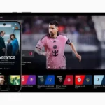 Giao diện ứng dụng Apple TV+ trên điện thoại Android, hiển thị các chương trình và phim độc quyền.
