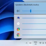 Giao diện ứng dụng EarTrumpet quản lý âm lượng chi tiết trên Windows 11