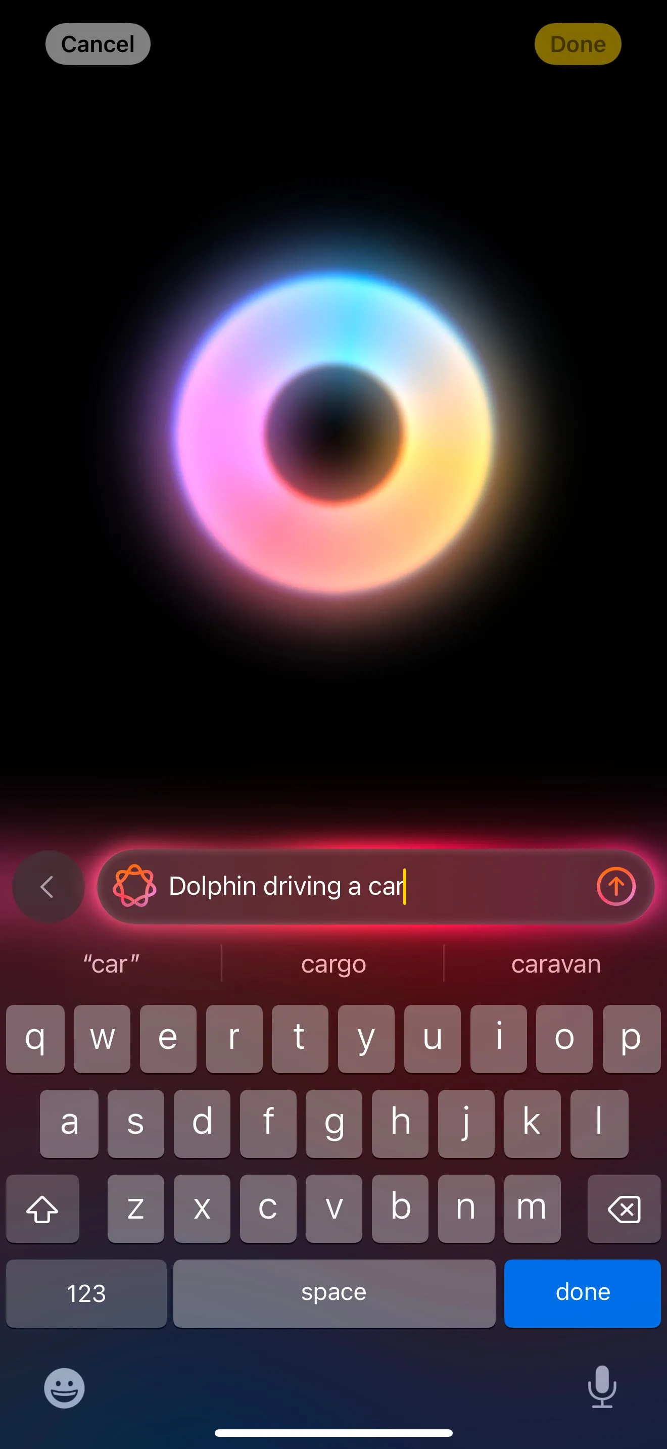 Giao diện ứng dụng Image Playground nơi người dùng nhập mô tả để tạo ảnh