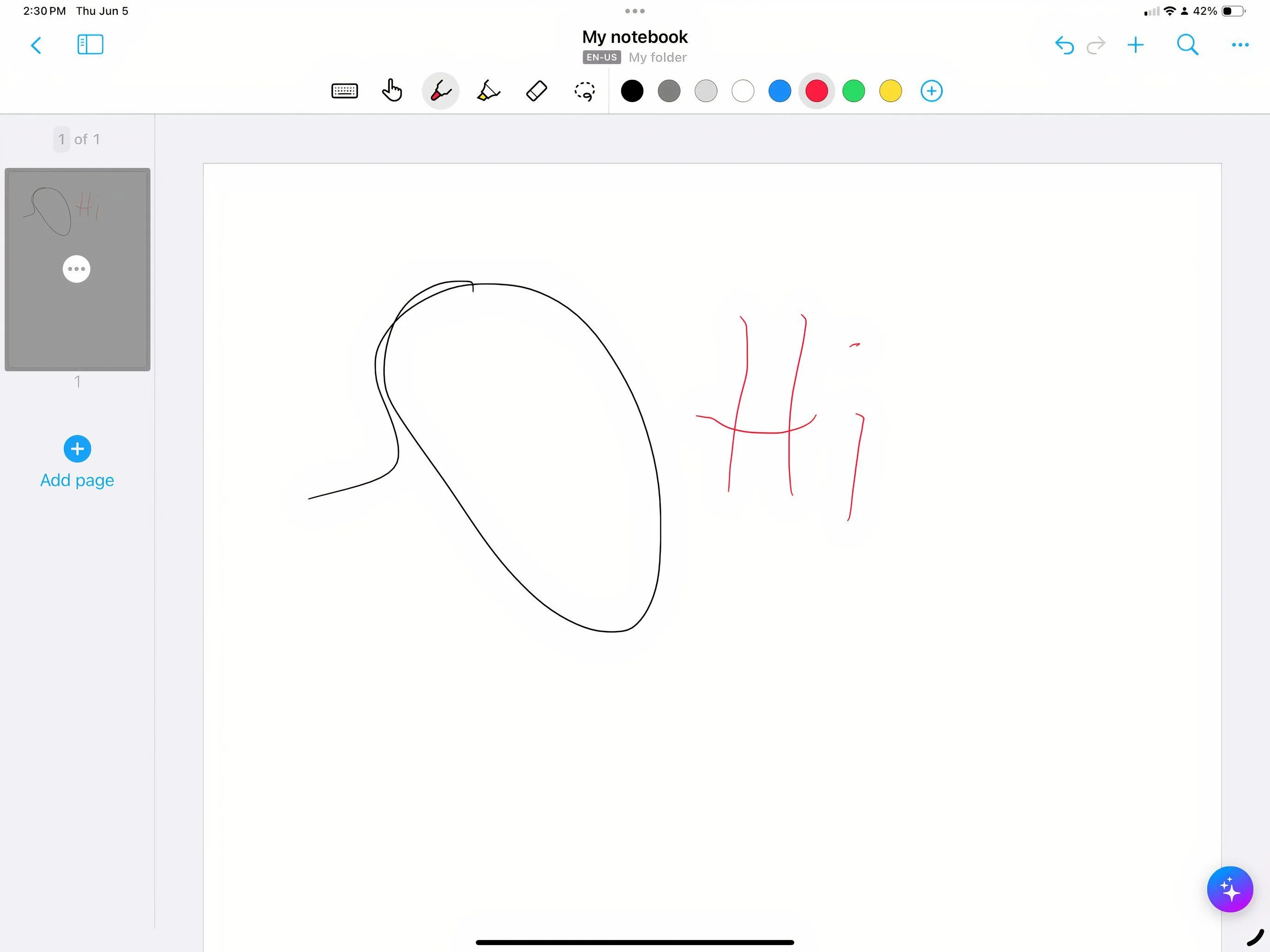 Giao diện ứng dụng Nebo trên iPad với tính năng chuyển đổi chữ viết tay thành văn bản