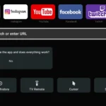 Giao diện ứng dụng trình duyệt đang mở trên Smart TV