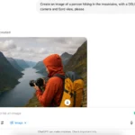 Giao diện ứng dụng web ChatGPT thể hiện tính năng tạo hình ảnh AI để thiết kế nguyên mẫu trực quan.