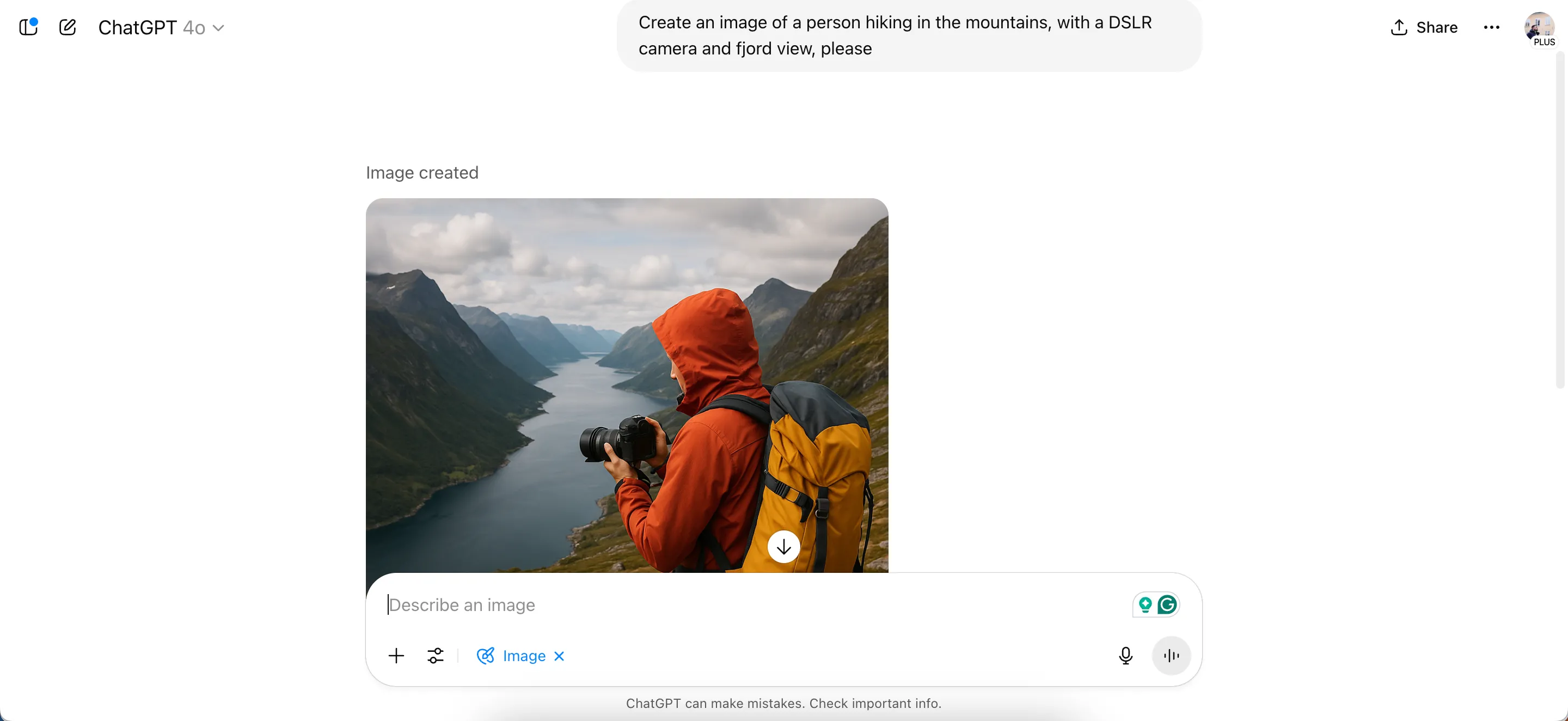 Giao diện ứng dụng web ChatGPT thể hiện tính năng tạo hình ảnh AI để thiết kế nguyên mẫu trực quan.