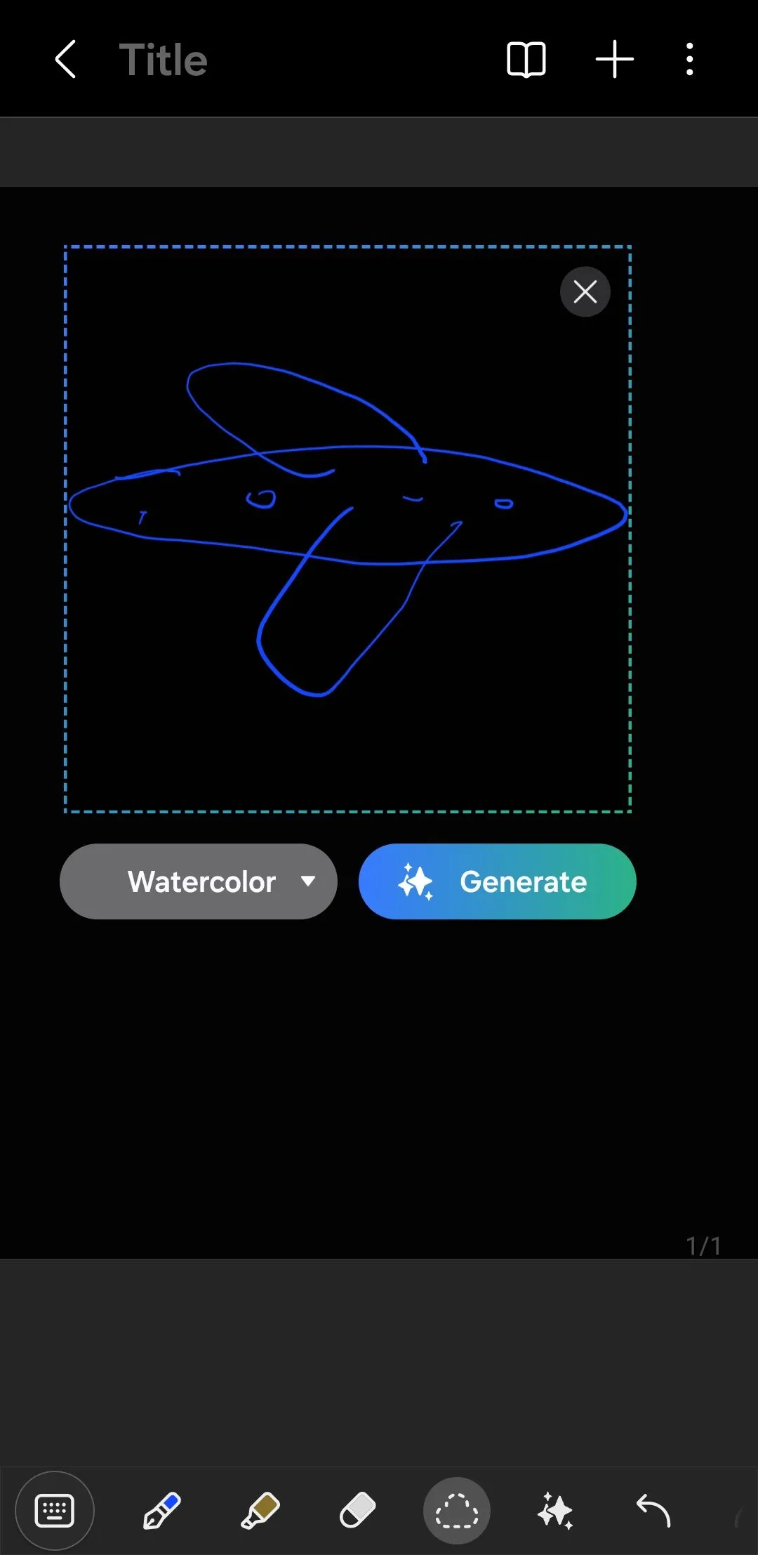 Giao diện vẽ trong Samsung Notes cho phép phác thảo và chỉnh sửa
