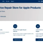 Giao diện website Apple Self-Service Repair nơi người dùng có thể đặt mua linh kiện và công cụ sửa chữa iPad chính hãng.