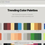 Giao diện website Coolors hiển thị các bảng màu xu hướng