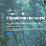 Giao diện WeTransfer quen thuộc, đơn giản để chia sẻ file.