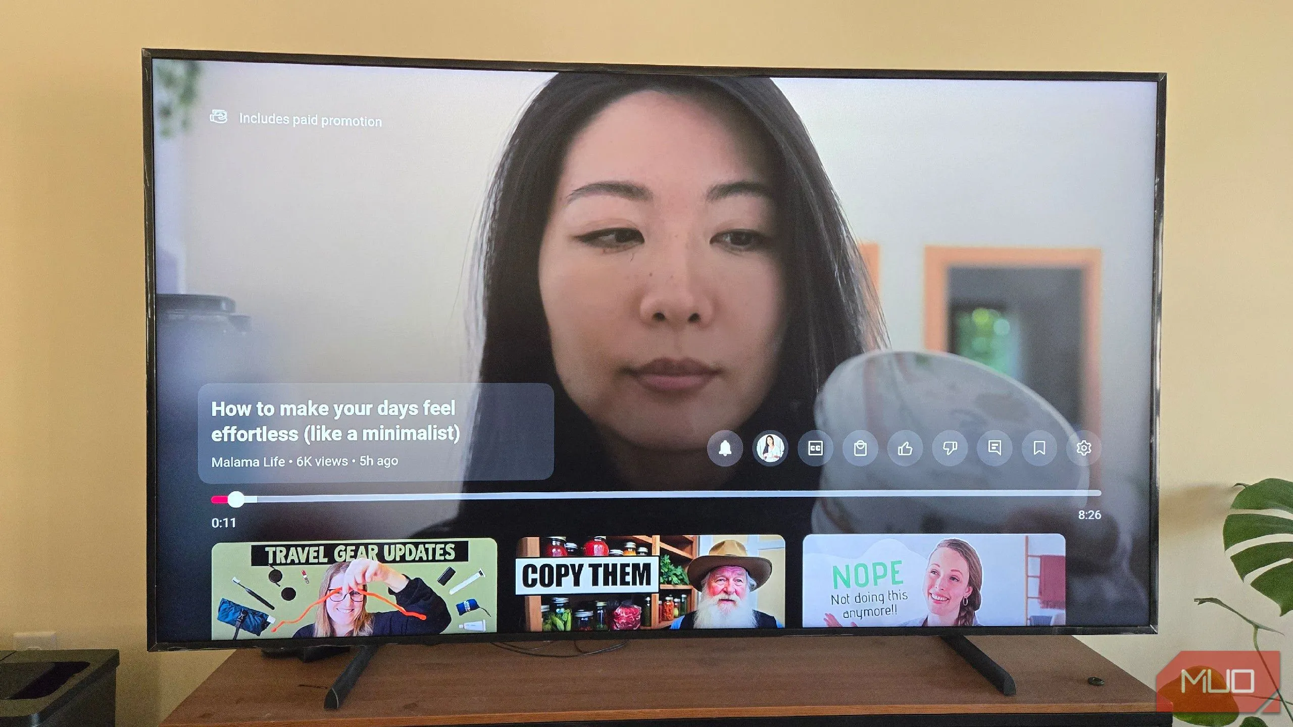 Giao diện YouTube TV hoạt động bình thường trên TV Samsung Frame sau khi khắc phục sự cố trên Roku.
