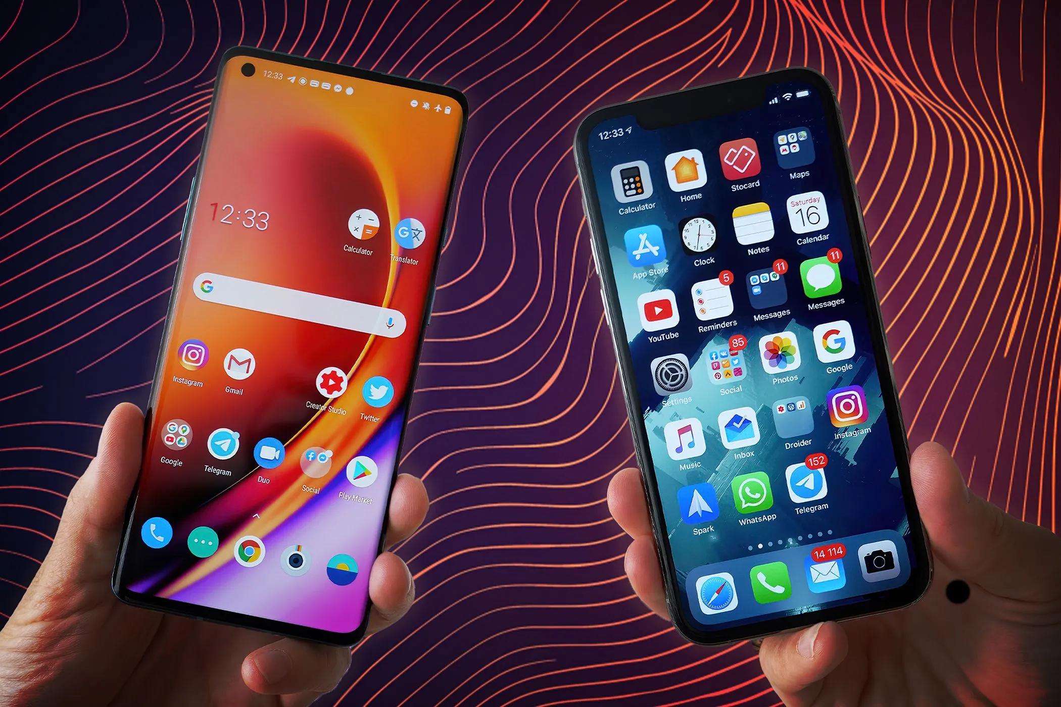 Hai chiếc điện thoại iPhone và Android đặt cạnh nhau, minh họa việc sử dụng song song hai thiết bị