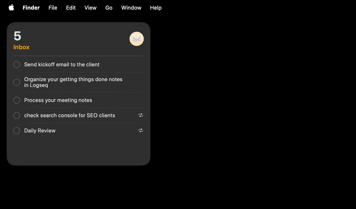 Hiển thị widget Reminders trên màn hình desktop của macOS