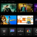 Hình ảnh các thương hiệu nội dung nổi bật của Peacock, bao gồm Harry Potter, minh họa cho dịch vụ sắp bổ sung game và video ngắn.