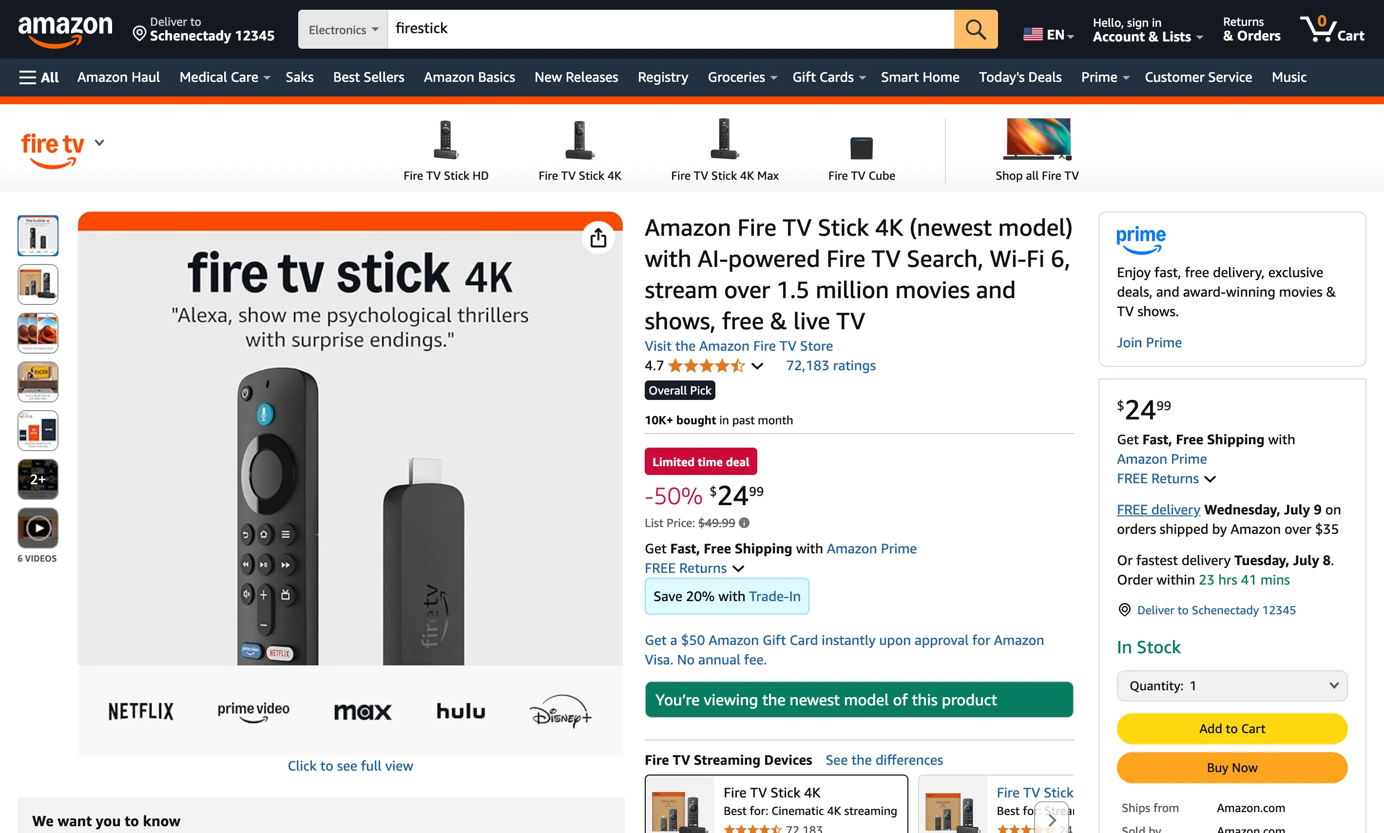 Hình ảnh chi tiết thiết bị truyền phát Amazon Fire TV Stick 4K