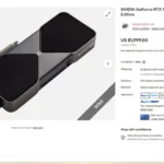 Hình ảnh danh sách lừa đảo card đồ họa Nvidia RTX 5090 trên sàn thương mại điện tử