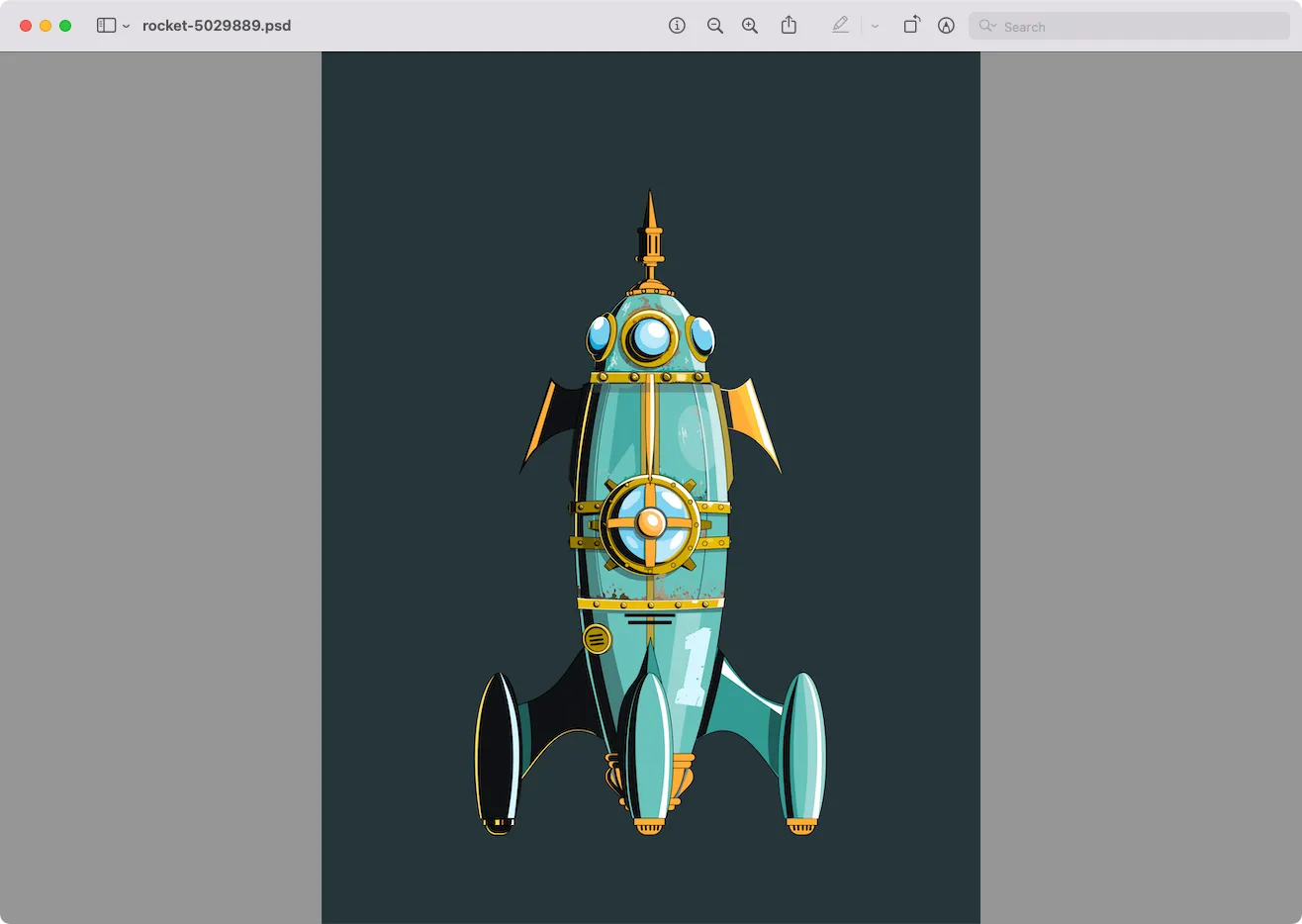 Hình ảnh file PSD đang được mở bằng ứng dụng Preview trên macOS