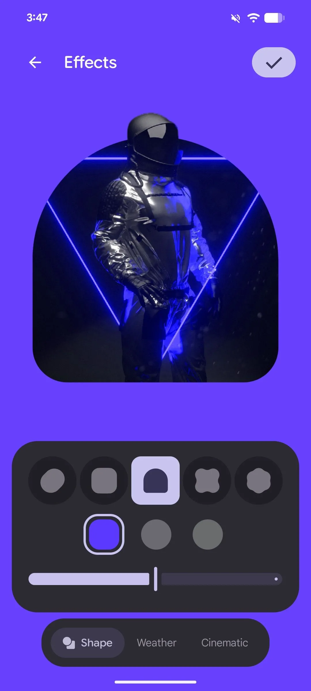 Hình ảnh minh họa Hiệu ứng Cắt Ảnh (Shape Effect) hình chữ nhật bo tròn trên Android 16.