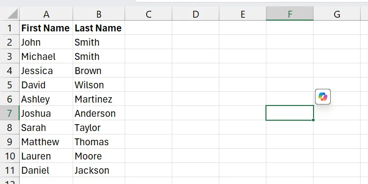 Kết quả dữ liệu đã được tách thành các cột riêng biệt trong Excel sau khi áp dụng Text to Columns.