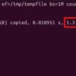 Kết quả kiểm tra tốc độ ghi SSD trên Linux bằng lệnh dd