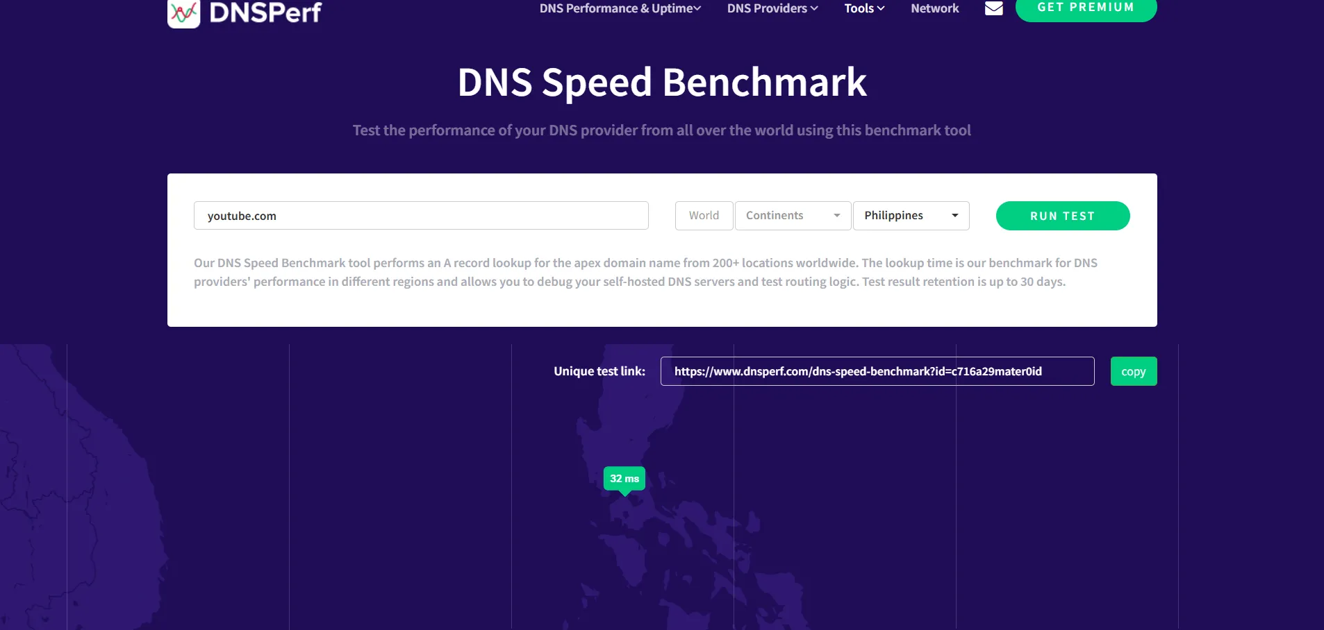 Kết quả kiểm tra tốc độ phản hồi DNS trên DNSPerf sau khi chuyển sang Google DNS, cho thấy sự cải thiện đáng kể
