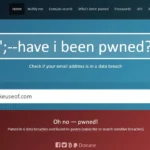 Kết quả tìm kiếm trên trang Have I Been Pwned hiển thị thông tin về các vụ rò rỉ dữ liệu liên quan đến email của người dùng.