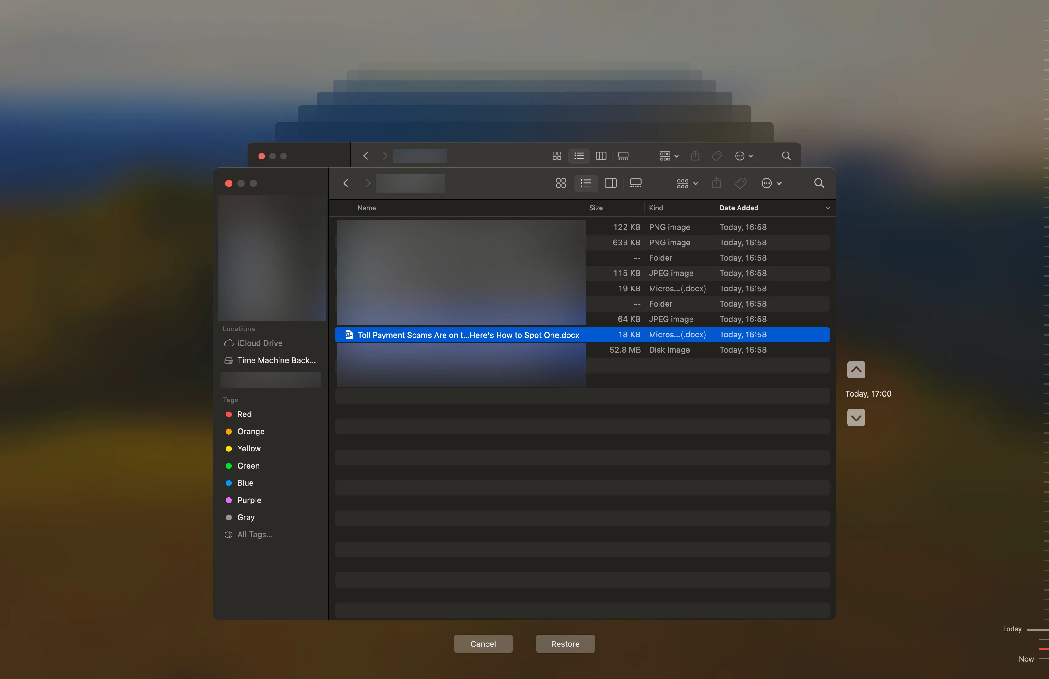 Khôi phục tài liệu Word chưa lưu từ bản sao lưu Time Machine trên macOS