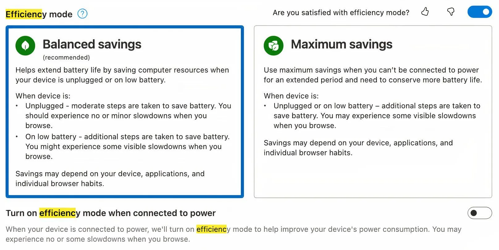 Kích hoạt Chế độ Hiệu suất trong Microsoft Edge để tiết kiệm pin