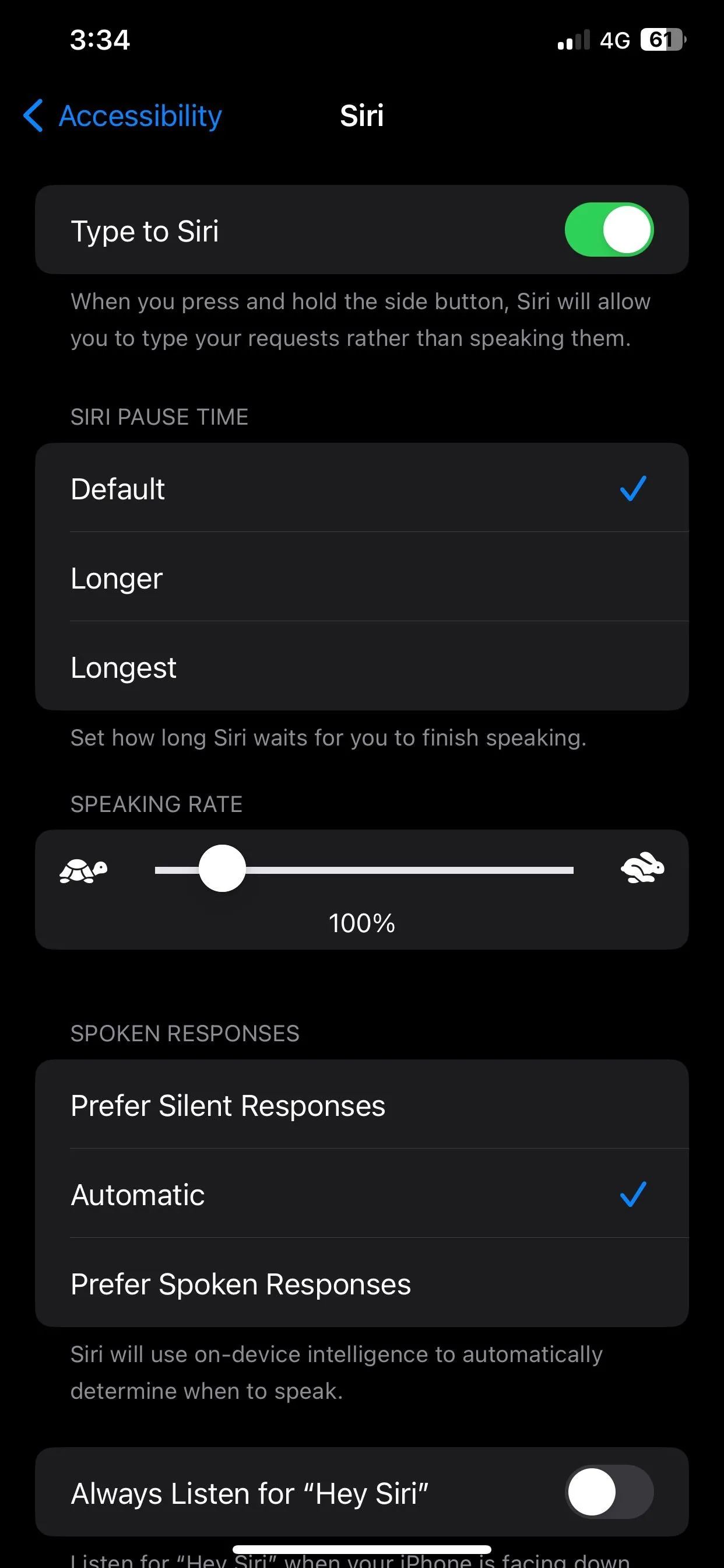 Kích hoạt tính năng Type to Siri từ cài đặt Trợ năng của Siri trên các mẫu iPhone cũ.