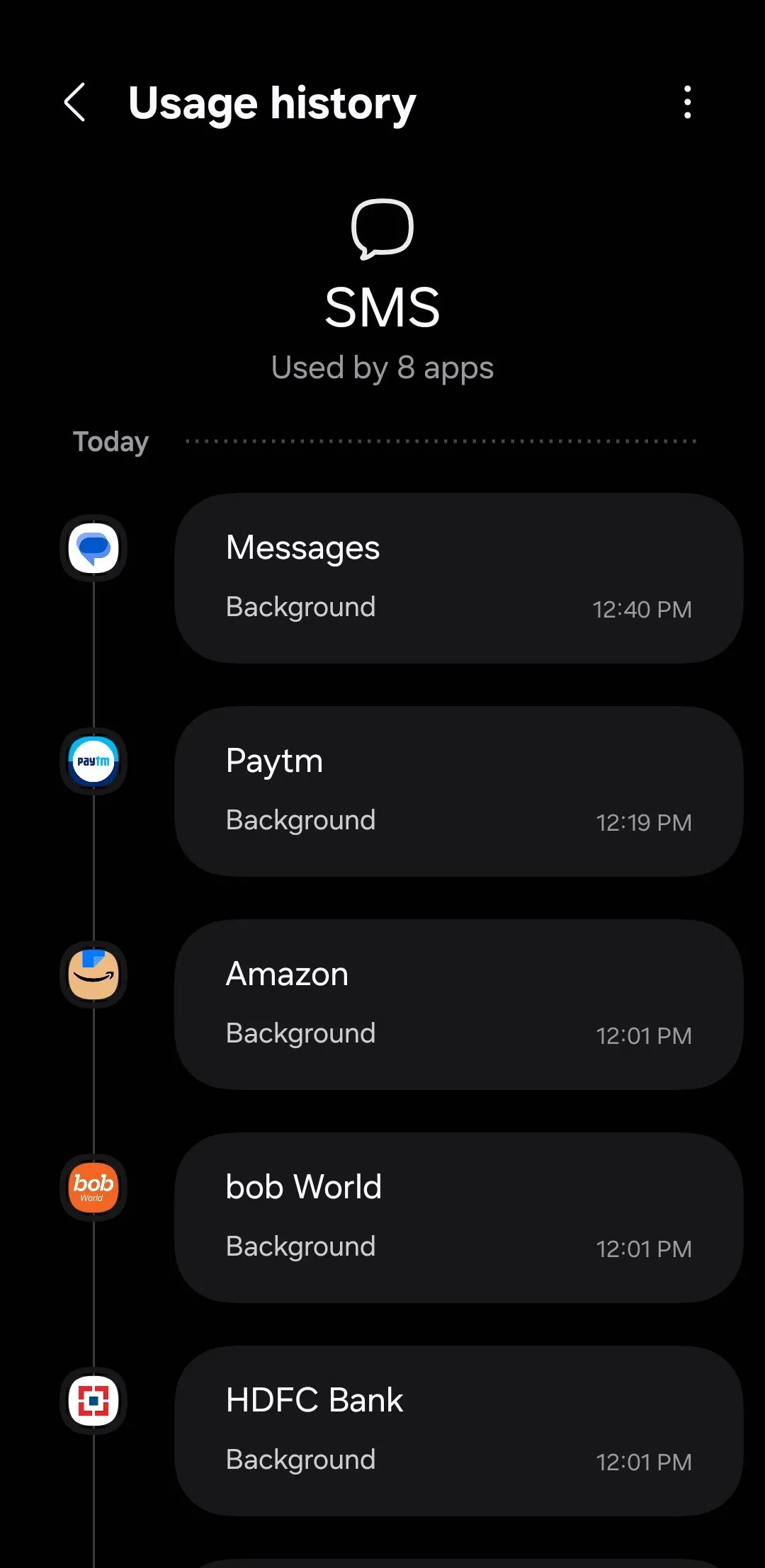 Kiểm tra ứng dụng đã sử dụng quyền SMS trong 24 giờ qua trên điện thoại Samsung