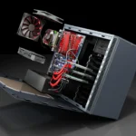 Linh kiện bên trong thùng máy tính để bàn mở ra cho thấy khả năng nâng cấp module