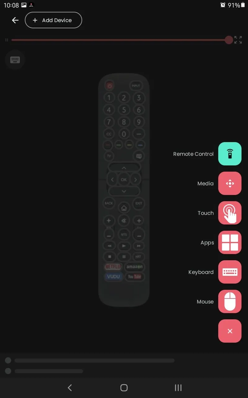 Lựa chọn giao diện điều khiển trong ứng dụng Remote for Hisense Smart TV.