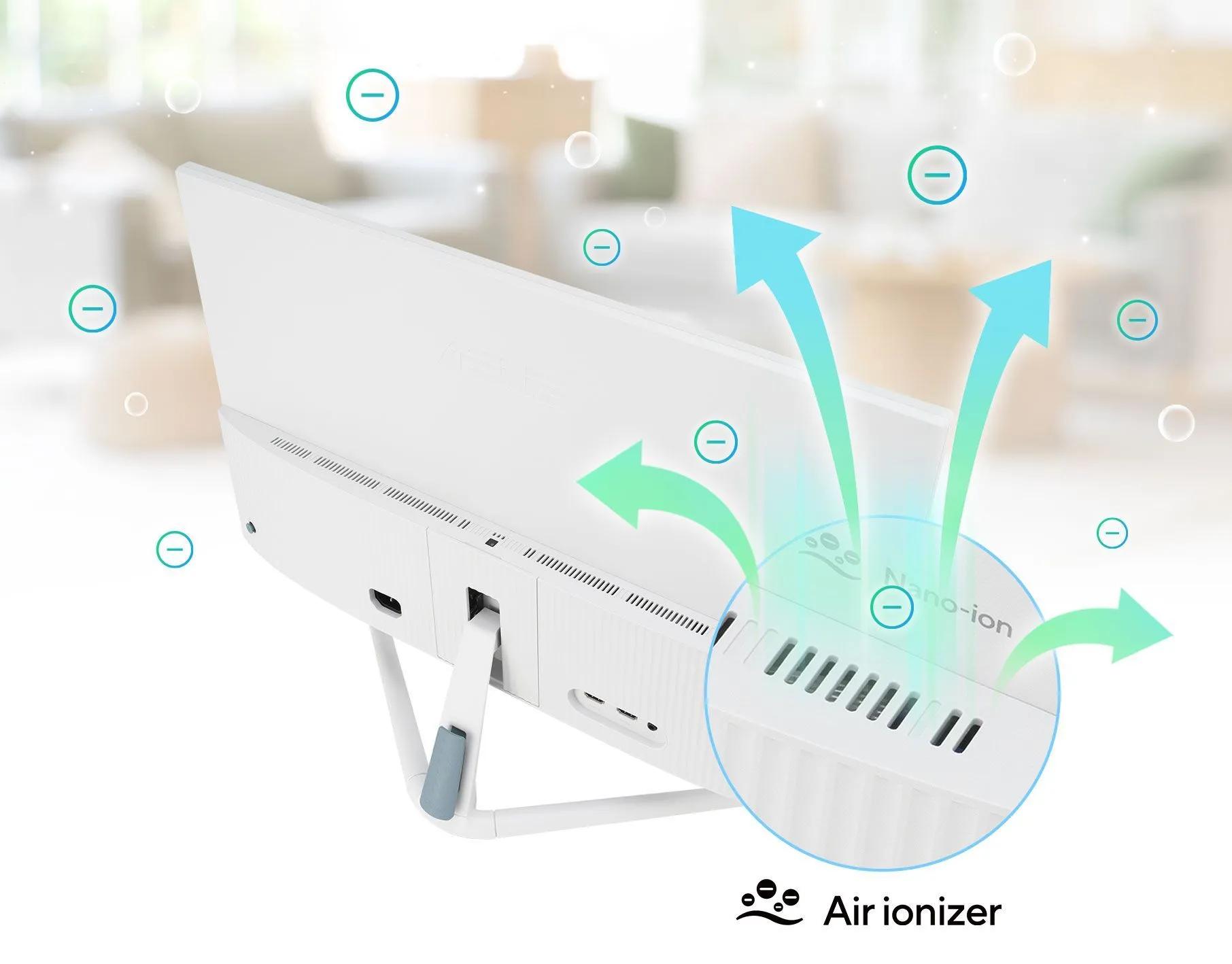 Màn hình Asus VU Air Ionizer với công nghệ lọc ion tích hợp