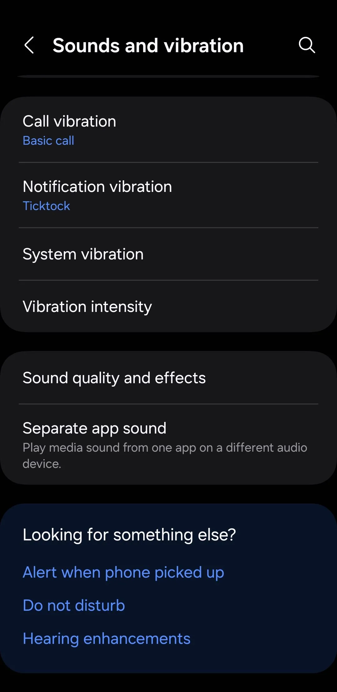 Màn hình &quot;Chất lượng âm thanh và hiệu ứng&quot; trên điện thoại Samsung Galaxy