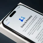 Màn hình "Dữ liệu & Quyền riêng tư" trên iPhone, minh họa mối lo ngại về bảo mật ảnh trên đám mây.