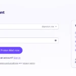 Màn hình giao diện tạo tài khoản Proton Mail, minh họa sự đơn giản trong việc bắt đầu với dịch vụ email bảo mật.