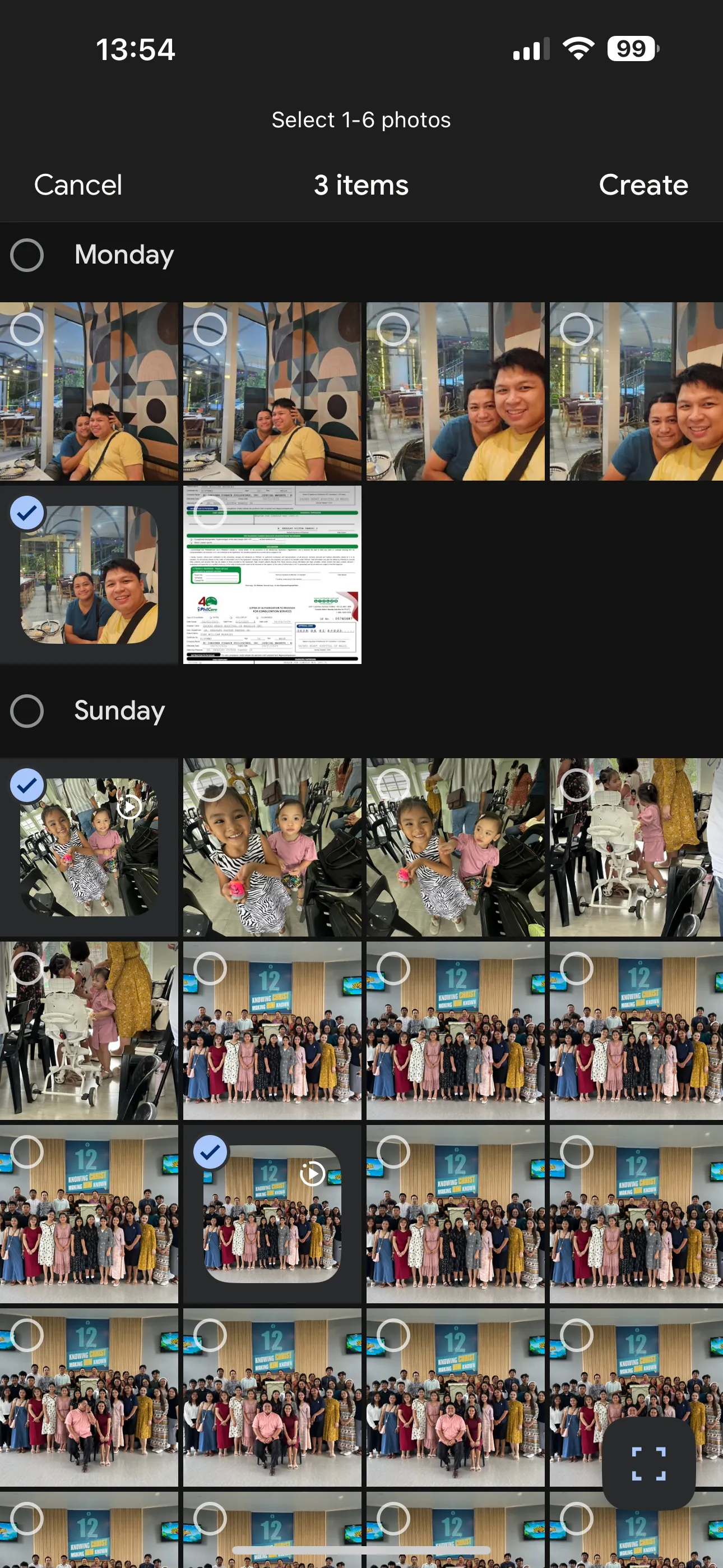 Màn hình quản lý ảnh trên Google Photos, cho phép tạo album, cắt ghép, video và các định dạng khác