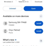 Màn hình ứng dụng Google Find My Device trên Google Play Store, hiển thị tùy chọn cài đặt hoặc cập nhật.