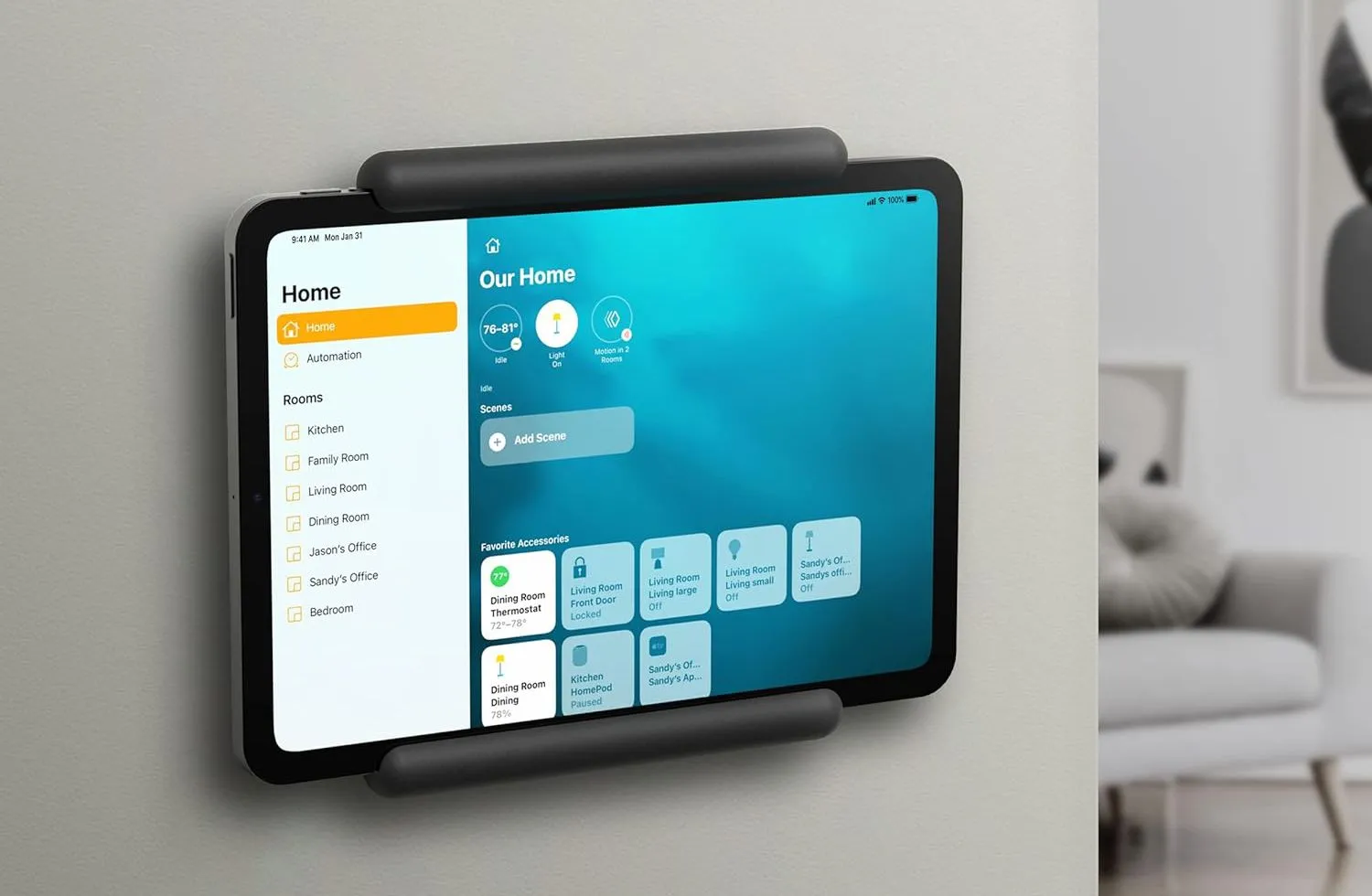 Máy tính bảng iPad được sử dụng như bộ điều khiển nhà thông minh