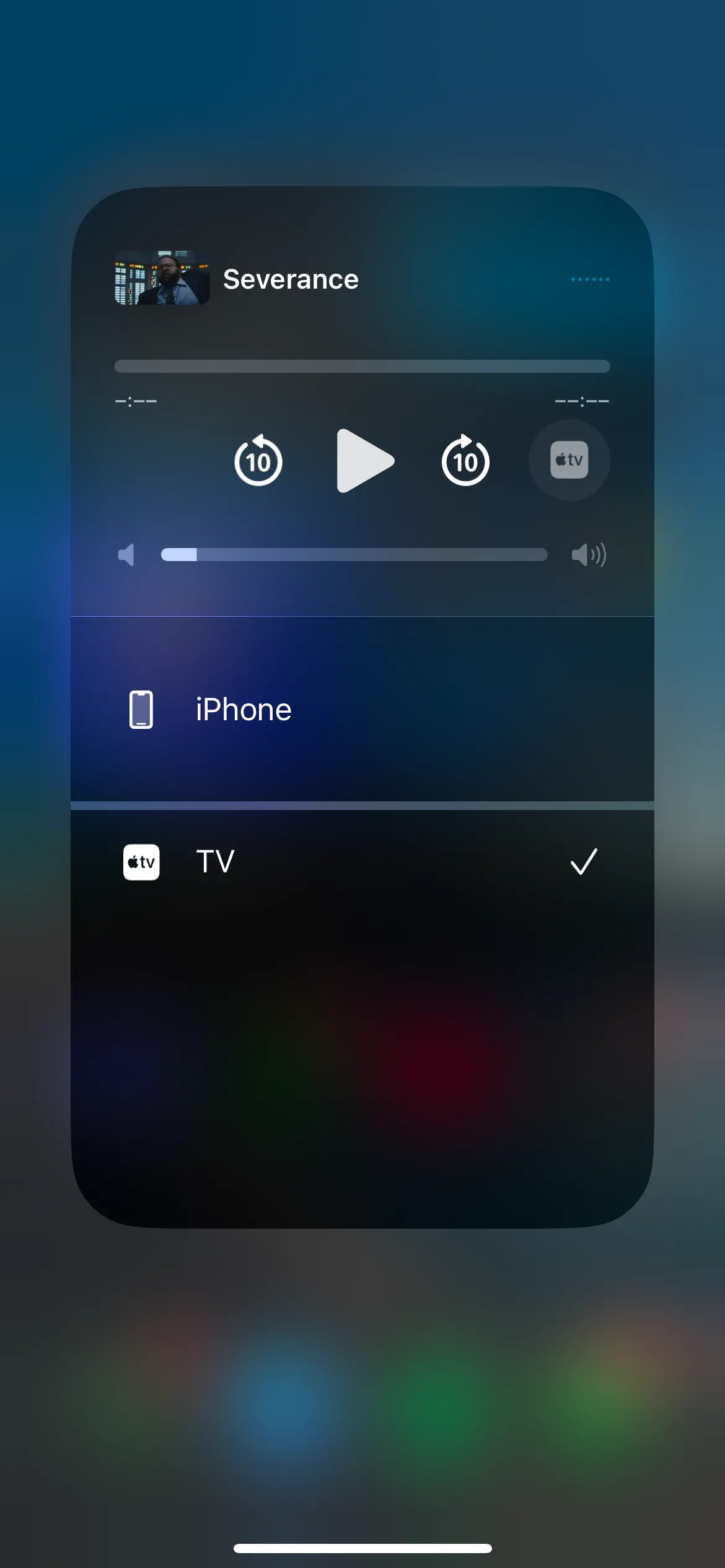 Menu AirPlay trên iOS cho phép truyền phát nội dung lên Apple TV hoặc các thiết bị tương thích