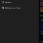 Menu cài đặt và quyền riêng tư trong ứng dụng Spotify