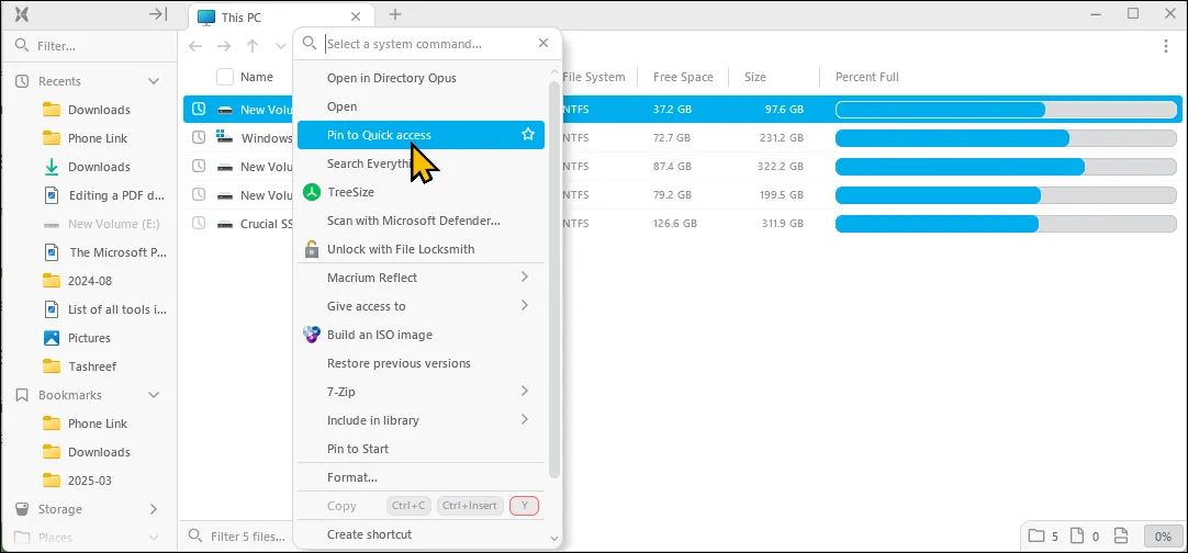 Menu chuột phải mặc định trên File Explorer của Windows 11