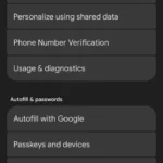 Menu dịch vụ Google trên Android