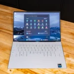 Menu Start của Windows trên laptop Dell XPS 13 Plus hiển thị các gợi ý quảng cáo và ứng dụng.