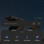 Menu tùy chọn của Microsoft Edge trên Android với biểu tượng hamburger và mục Tiện ích mở rộng