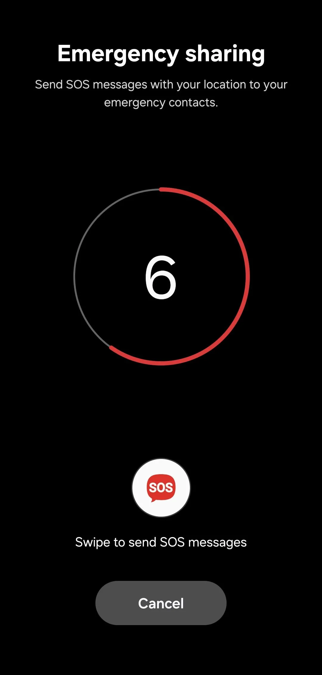 Minh họa cách kích hoạt và hoạt động của tính năng SOS khẩn cấp trên Android.