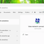 Mở cửa sổ Kết nối mạng trên Windows bằng thanh tìm kiếm Start Menu