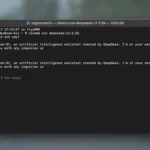 Mô hình AI DeepSeek-R1 đang chạy trong cửa sổ Terminal của ứng dụng Ollama.