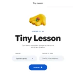 Mô phỏng cuộc hội thoại mini trong tính năng Tiny Lesson của Google Little Language Lessons, hiển thị giao diện chat AI.