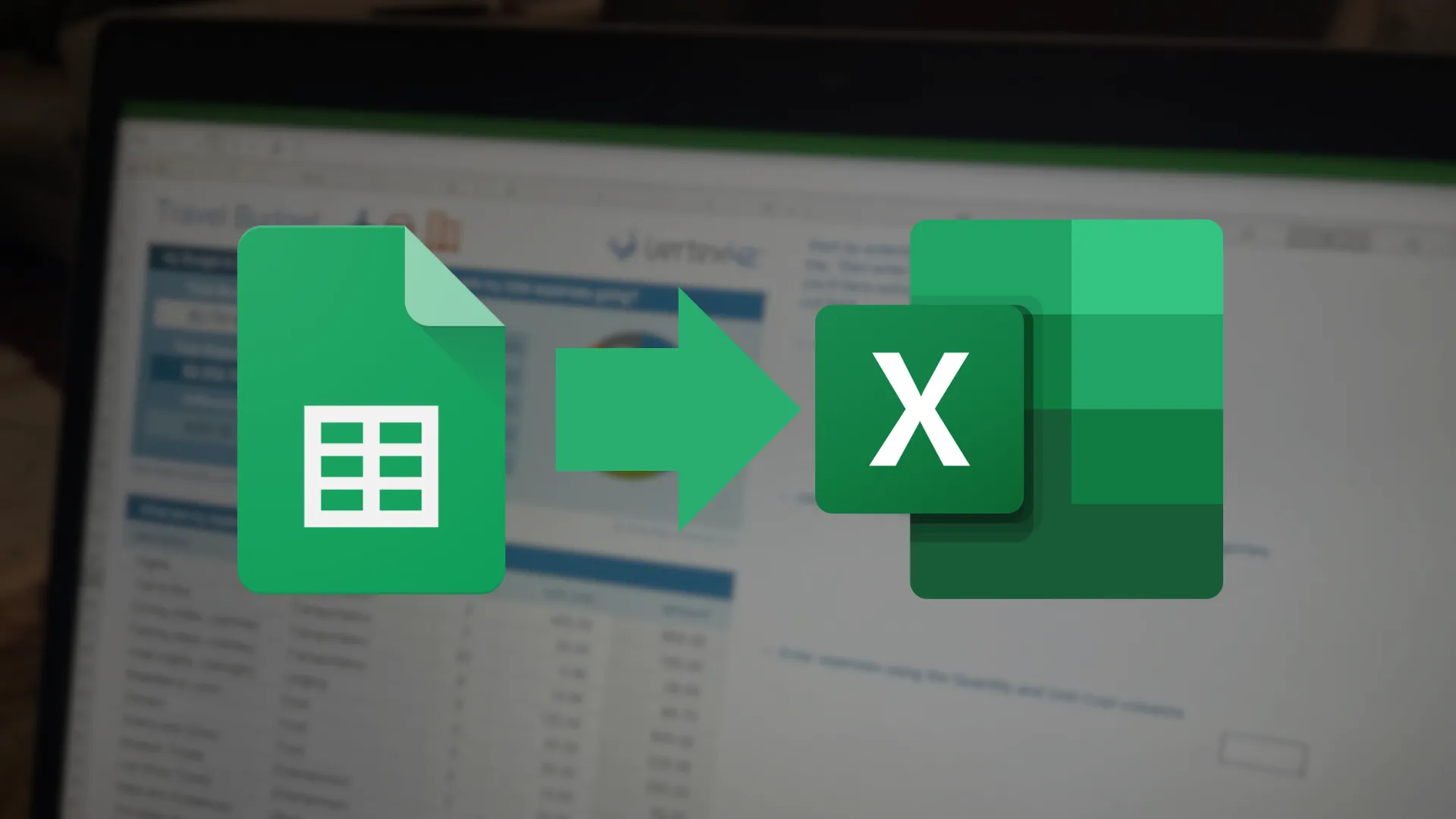 Mũi tên chỉ từ Google Sheets sang Excel, biểu tượng cho khả năng chuyển đổi và tích hợp dữ liệu giữa hai nền tảng.
