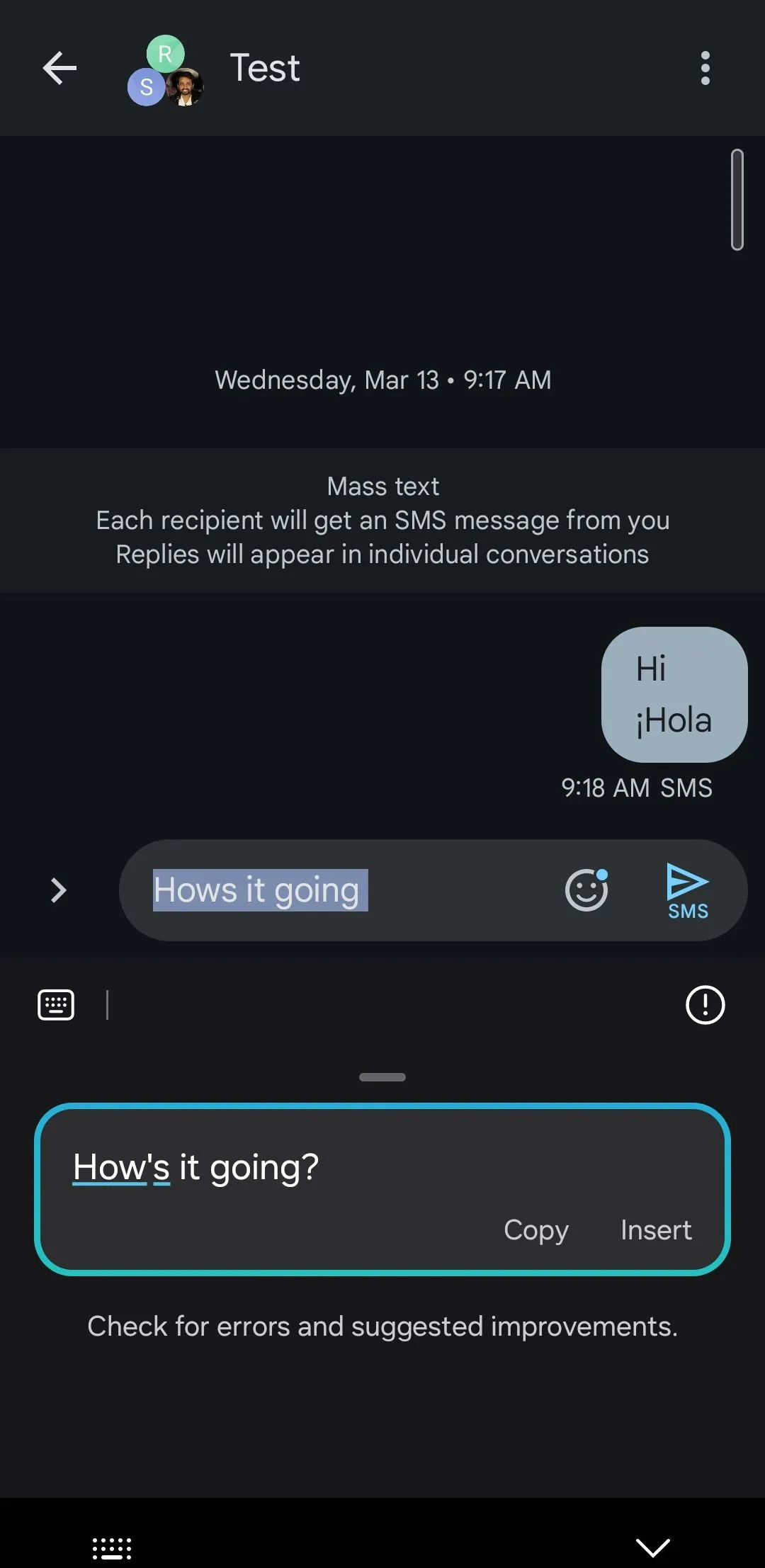 Người dùng Galaxy sửa lỗi ngữ pháp bằng Samsung Keyboard hỗ trợ Galaxy AI