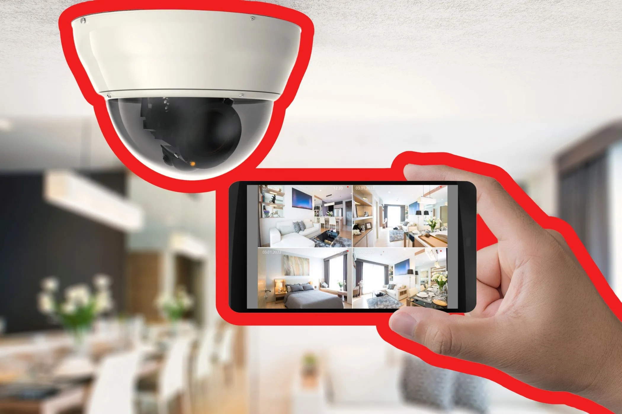 Người dùng xem trực tiếp hình ảnh từ camera an ninh thông minh trên điện thoại